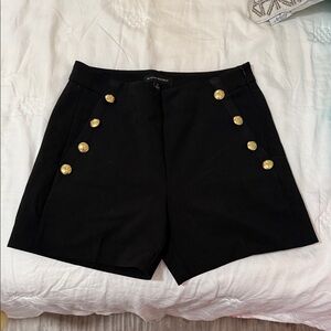 Banana Republic Black High Waist Shorts with Gold Accents